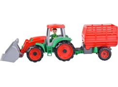 Lena Truxx Traktor s přívěsem na seno s ozdobným kartónem - Poškozený obal