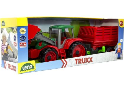 Lena Truxx Traktor s přívěsem na seno s ozdobným kartónem - Poškozený obal