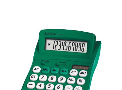 Lexibook 10místná kapesní kalkulačka s gumovým povrchem zelená