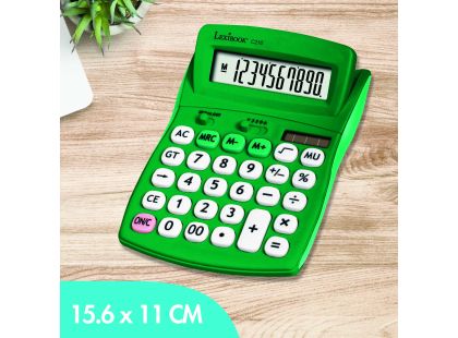Lexibook 10místná kapesní kalkulačka s gumovým povrchem zelená