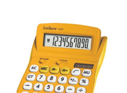 Lexibook 10místná kapesní kalkulačka s gumovým povrchem žlutá
