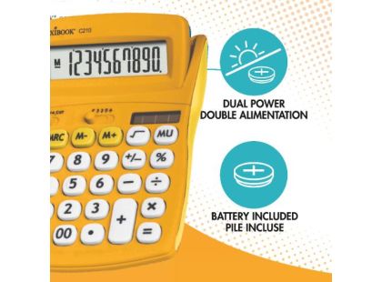 Lexibook 10místná kapesní kalkulačka s gumovým povrchem žlutá