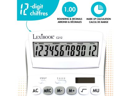 Lexibook 12místná kapesní kalkulačka s nastavitelným úhlem obrazovky