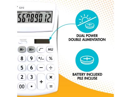 Lexibook 12místná kapesní kalkulačka s nastavitelným úhlem obrazovky