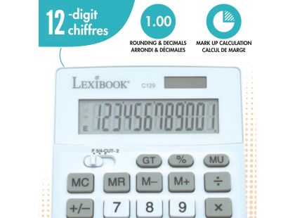 Lexibook 12místná kapesní kalkulačka solární s baterií