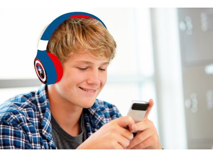 Lexibook 2v1 bluetooth skládací sluchátka Avengers s limitem hlasitosti