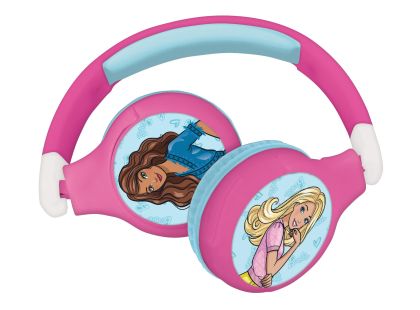 Lexibook 2v1 bluetooth skládací sluchátka Barbie s limitem hlasitosti