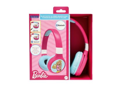 Lexibook 2v1 bluetooth skládací sluchátka Barbie s limitem hlasitosti