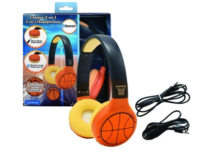 Lexibook 2v1 bluetooth skládací sluchátka Basketbal s limitem hlasitosti