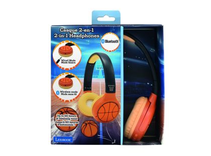 Lexibook 2v1 bluetooth skládací sluchátka Basketbal s limitem hlasitosti
