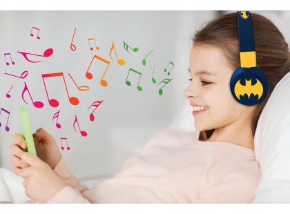 Lexibook 2v1 bluetooth skládací sluchátka Batman s limitem hlasitosti