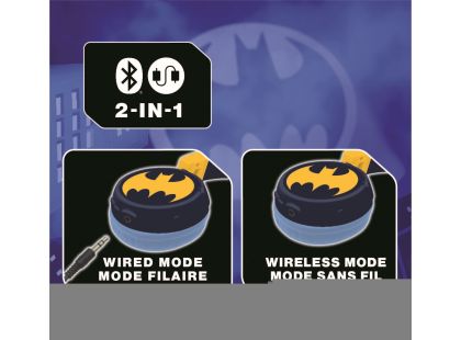 Lexibook 2v1 bluetooth skládací sluchátka Batman s limitem hlasitosti