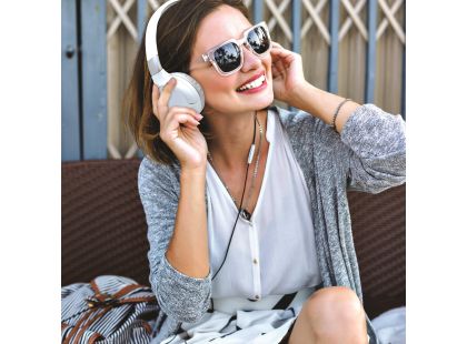 Lexibook 2v1 bluetooth skládací sluchátka bílá