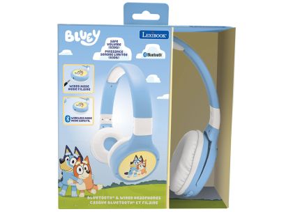 Lexibook 2v1 bluetooth skládací sluchátka Bluey s limitem hlasitosti