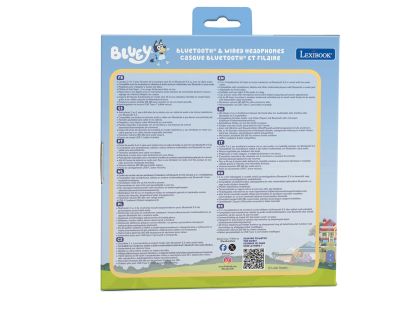 Lexibook 2v1 bluetooth skládací sluchátka Bluey s limitem hlasitosti