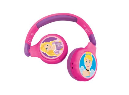 Lexibook 2v1 bluetooth skládací sluchátka Disney princezny s limitem hlasitosti