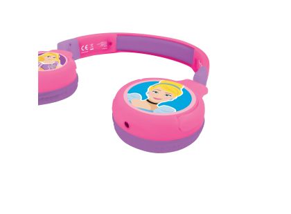 Lexibook 2v1 bluetooth skládací sluchátka Disney princezny s limitem hlasitosti