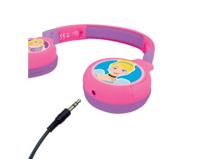 Lexibook 2v1 bluetooth skládací sluchátka Disney princezny s limitem hlasitosti