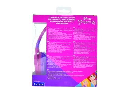 Lexibook 2v1 bluetooth skládací sluchátka Disney princezny s limitem hlasitosti