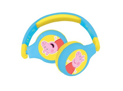 Lexibook 2v1 bluetooth skládací sluchátka Prasátko Peppa s limitem hlasitosti