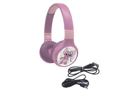 Lexibook 2v1 bluetooth skládací sluchátka Stitch Angel s limitem hlasitosti