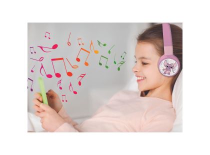 Lexibook 2v1 bluetooth skládací sluchátka Stitch Angel s limitem hlasitosti