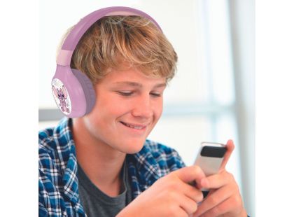 Lexibook 2v1 bluetooth skládací sluchátka Stitch Angel s limitem hlasitosti