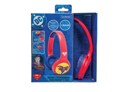 Lexibook 2v1 bluetooth skládací sluchátka Superman s limitem hlasitosti
