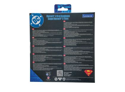 Lexibook 2v1 bluetooth skládací sluchátka Superman s limitem hlasitosti