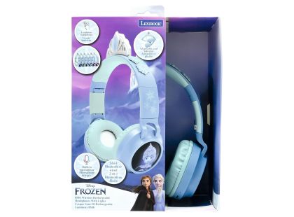 Lexibook 3D bezdrátová sluchátka Frozen se světelnými efekty a limitem hlasitosti