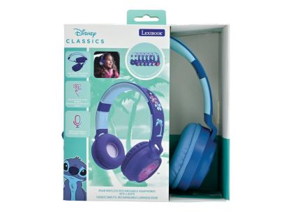 Lexibook 3D bezdrátová sluchátka Stitch se světelnými efekty a limitem hlasitosti