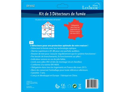 Lexibook Detektor kouře s bateriemi 3x