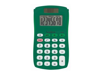 Lexibook 8místná kapesní kalkulačka s gumovým povrchem zelená