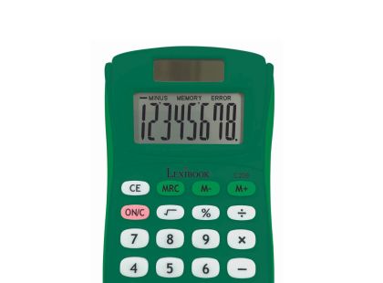 Lexibook 8místná kapesní kalkulačka s gumovým povrchem zelená