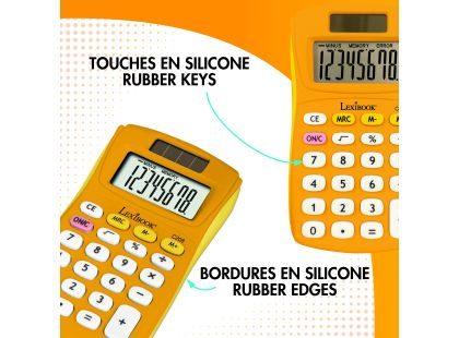 Lexibook 8místná kapesní kalkulačka s gumovým povrchem žlutá