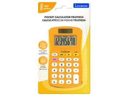 Lexibook 8místná kapesní kalkulačka s gumovým povrchem žlutá