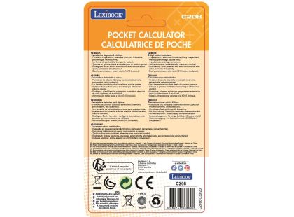 Lexibook 8místná kapesní kalkulačka s gumovým povrchem žlutá