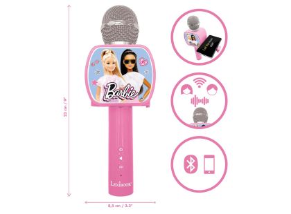 Lexibook Bezdrátový karaoke mikrofon Barbie s držákem na telefon