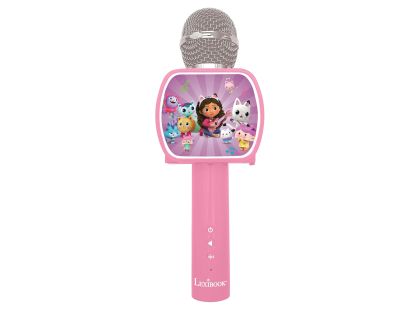 Lexibook Bezdrátový karaoke mikrofon Gábinin kouzelný domek s držákem na telefon