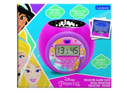 Lexibook Budík Disney princezny se stropním projektorem