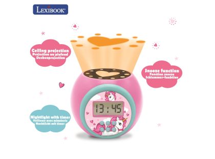 Lexibook Budík jednorožec se stropním projektorem