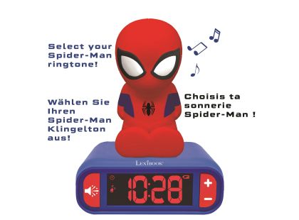 Lexibook Budík Spiderman se svítící figurkou
