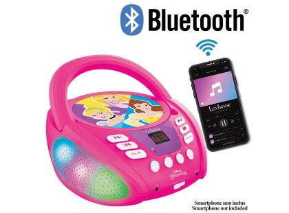 Lexibook CD přehrávač Disney princezny s bluetooth a světelnými efekty