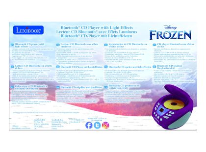 Lexibook CD přehrávač Frozen s bluetooth a světelnými efekty