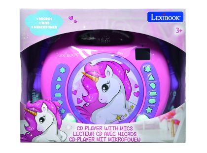 Lexibook CD přehrávač Jednorožec se 2 mikrofony