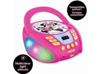 Lexibook CD přehrávač Minnie s bluetooth a světelnými efekty