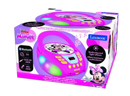 Lexibook CD přehrávač Minnie s bluetooth a světelnými efekty