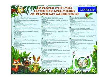 Lexibook CD přehrávač Zvířátka se 2 mikrofony