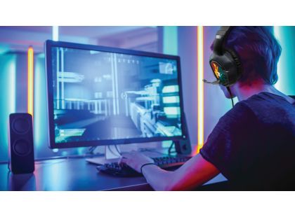 Lexibook Drátová herní sluchátka Harry Potter s mikrofonem a světelnými efekty