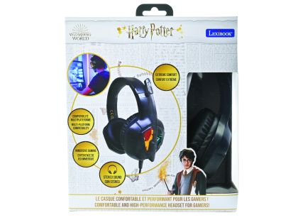 Lexibook Drátová herní sluchátka Harry Potter s mikrofonem a světelnými efekty